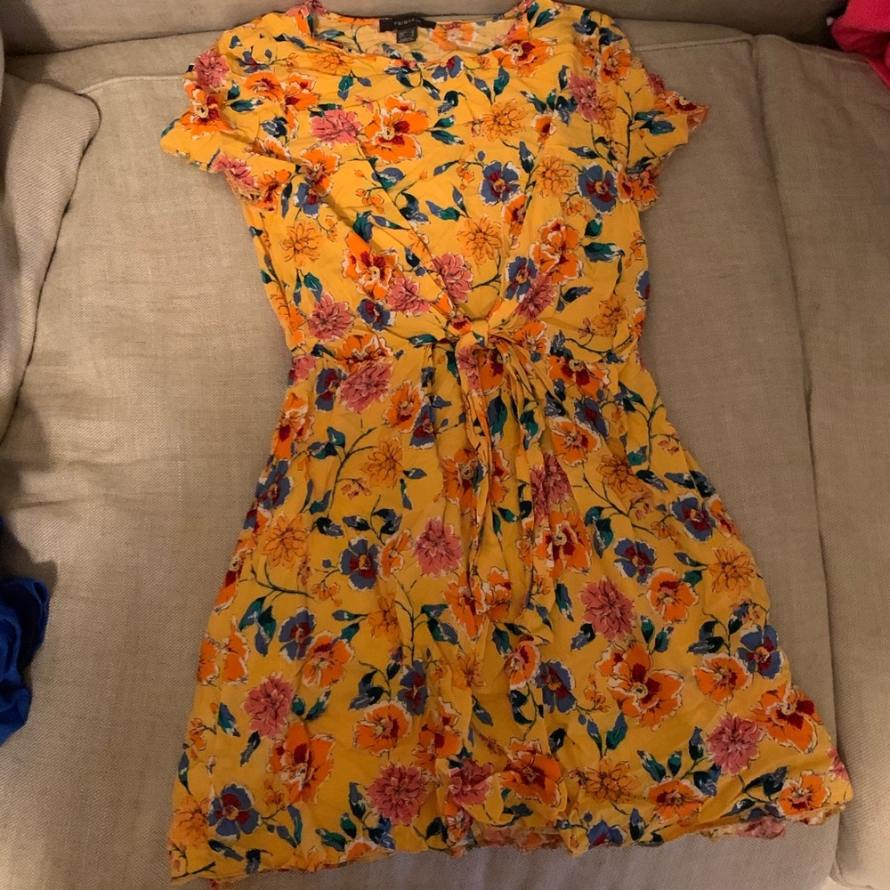Golden Yellow Floral Dress